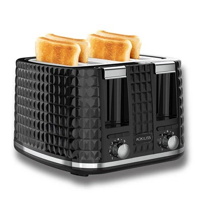 Toaster iz nerjavečega jekla s 4 rezino